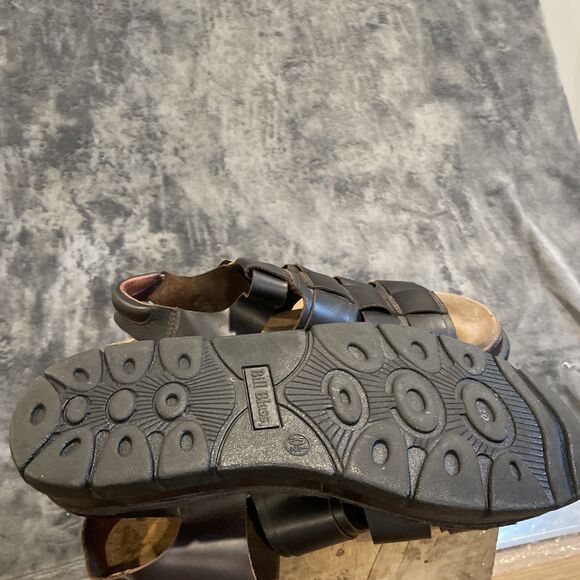 VTG BILL BLASS Fisherman Leather Sandals Men 10.5 cushioned insole 90s Y2K main image 4